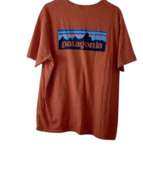 Patagonia Mens Regular Fit  P-6 Logo Pro T-Shirt Tee Rust Organic Cotton XL